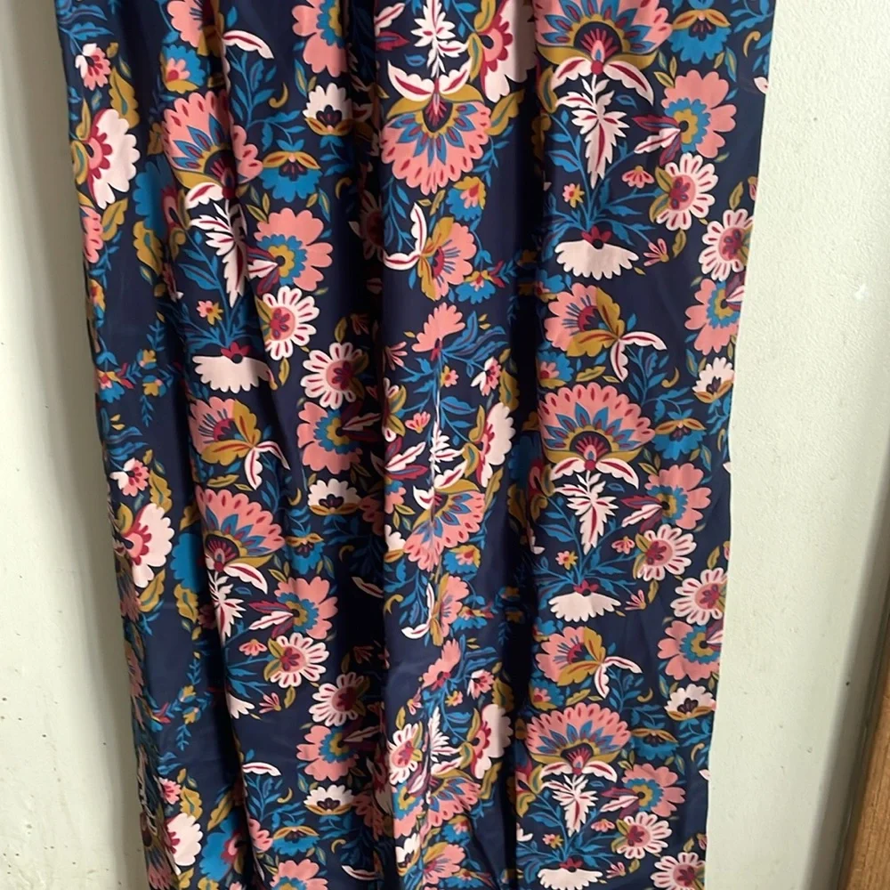 Boden Belgrave Jumpsuit Silk Navy Flourish Scatter